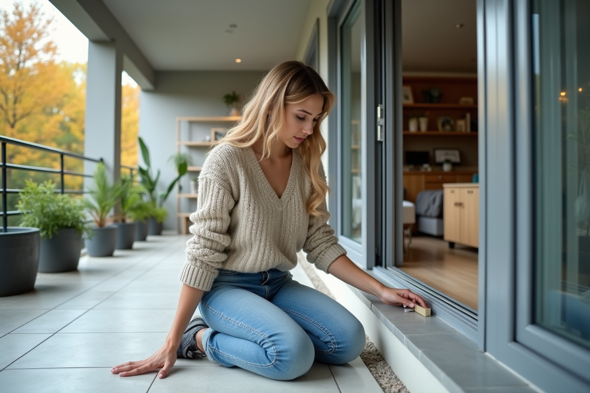 Jeune femme scellant l